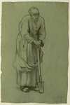 Vieille femme  la bche