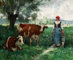 Jeune laitire au travail