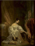 Jeune fille brlant sa correspondance