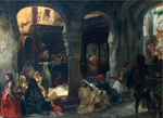Caf maure et boutique de barbier de la jenne  Alger