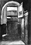 Intrieur de ferme, la porte d'entre