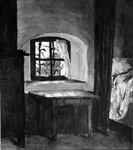Intrieur de ferme, le lit