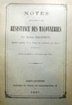 Notes relatives à la résistance des maçonneries