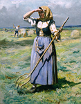 Faneuse au soleil