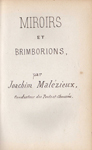 Miroirs et Brimborions