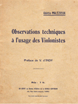 Observations techniques  l'usage des violonistes